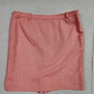 Vintage Rena Lange Skirt Womens 14 Cherry Ivory Tweed Pencil Straight Ladies